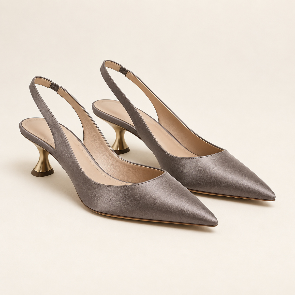 Sabine Smoke Satin Slingback