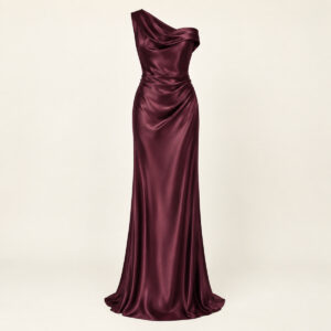 Veloria Mulberry Draped Dress